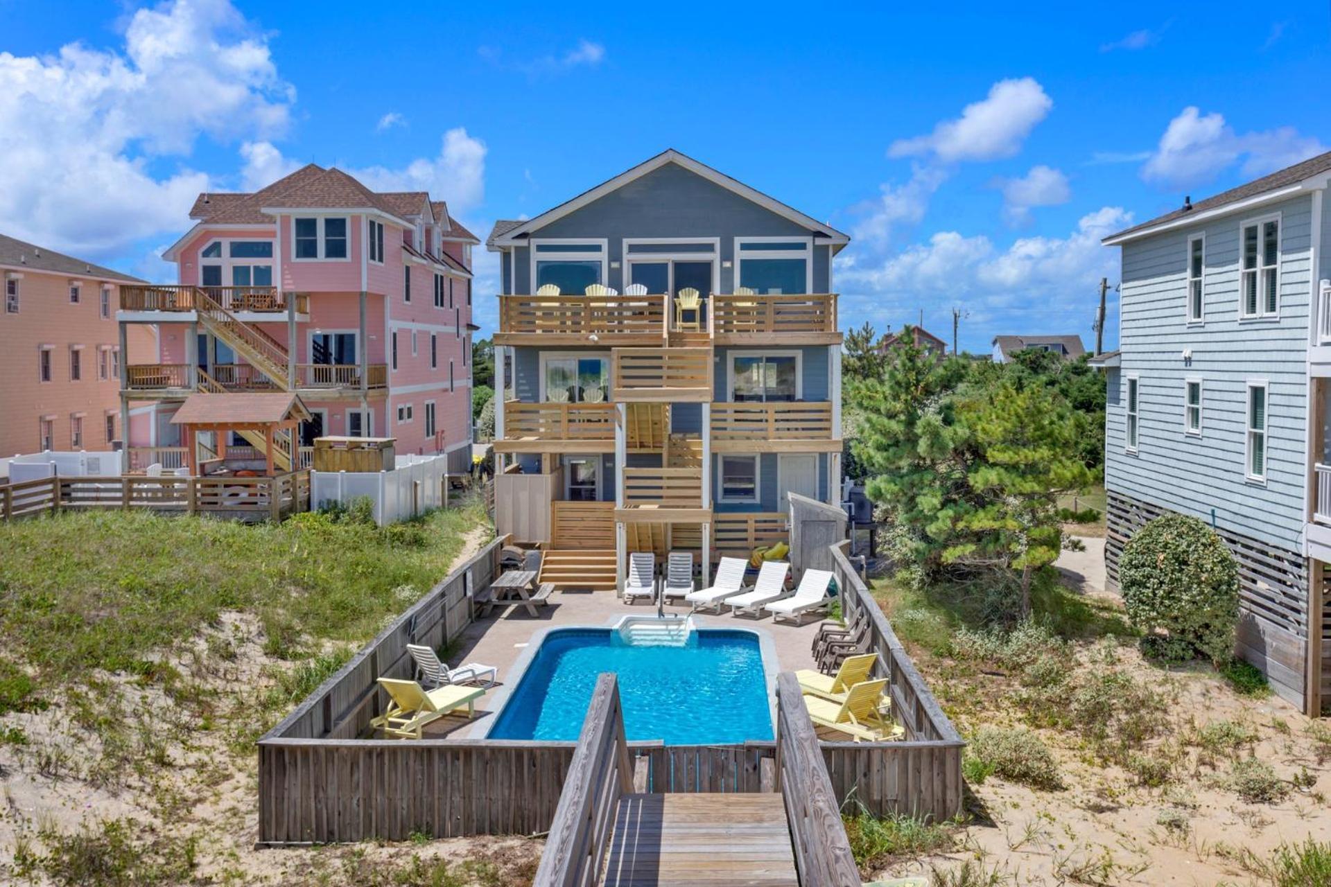 7081 Southern Breeze Oceanfront Pool Hot Tub Nags Head
